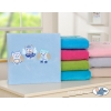 Polar Fleece Babydecke - Eulen Bigi Zibi & Adele - hell blau