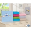 Polar Fleece Babydecke - Eulen Bigi Zibi & Adele - hell blau