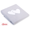 Polar Fleece Babydecke für Baby- Hängende Herzen grau