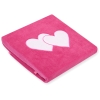 Polar Fleece Babydecke - Hängende Herzen dunkel rosa