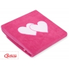 Polar Fleece Babydecke - Hängende Herzen dunkel rosa