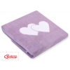 Polar Fleece Babydecke - Hängende Herzen lila