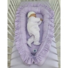 Premium  Baby-Kokon Babynest mit Rüsche - Lila