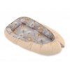 Premium doppelseitig Babynestchen Baby-Kokon  dandelions grey/ beige