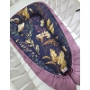 Premium doppelseitig Babynestchen Baby-Kokon  floristic/ retro pink