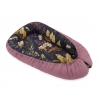 Premium doppelseitig Babynestchen Baby-Kokon  floristic/ retro pink