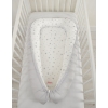 Premium doppelseitig Babynestchen Baby-Kokon Mini Sternchen grau/ grau