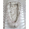 Premium doppelseitig Babynestchen Baby-Kokon  peonies/ stone