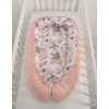 Premium doppelseitig Babynestchen Baby-Kokon - Sepia-Rosen/altrosa