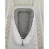 Premium doppelseitig Babynestchen Baby-Kokon Sternchen Weiß/ Weiß
