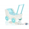 Holzpuppenwagen Mila mit Bettwäsche Türkis Weiß 135025-769