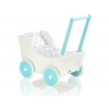 Holzpuppenwagen Mila Türkis Weiß mit Bettwäsche 135025-623