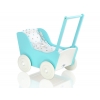 Holzpuppenwagen mit Bettwäsche Mila Weiß Türkis 135026-623