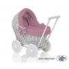Puppenwagen aus grau Weide Pastellviolett Bettset