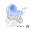 Puppenwagen Bettwäsche Blau mit Weiß Punktmuster nr 71703-588