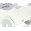 Puppenwagen aus Holz mit Bettwäsche Set Mila Weiß Grau