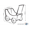 Puppenwagen aus Holz Mila Weiß Grau 65025
