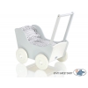 Puppenwagen  aus Holz Mila Weiß Grau 65026-619
