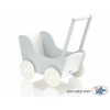 Puppenwagen aus Holz Mila Weiß Grau