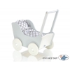 Puppenwagen  aus Holz Mila Weiß Grau 65027-770