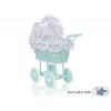 Puppenwagen Minze Weide mit Puppen Bettwäsche Weiß mit Schwarz-Punktmuster nr 21699-738