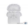 Puppenwagen Puderrosa Rattan Weide Bettwäsche Grau Kariert nr 11699-619
