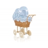Puppenwagen Weide Bettwäsche blaue Blümchen nr 1699-532