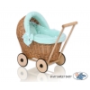 Puppenwagen Weide Bettwäsche Minze nr 1703-1031
