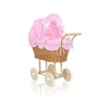 Puppenwagen Weide Bettwäsche Rosa Kariert nr 1699-384
