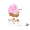 Puppenwagen Weide Bettwäsche Rosa Kariert nr 1699-384