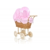 Puppenwagen Weide Bettwäsche Rosa mit Punktmuster Weiß nr 1699-530