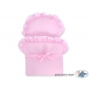 Puppenwagen Weide Bettwäsche Rosa mit Punktmuster Weiß nr 1699-530