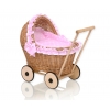 Puppenwagen Weide Bettwäsche Rosa Punktmuster nr 1702-553