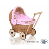 Puppenwagen Weide Bettwäsche Rosa Punktmuster nr 1702-553
