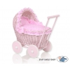 Puppenwagen Weide Bettwäsche Rosa Punktmuster nr 81702-553