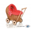 Puppenwagen Weide Bettwäsche Rot mit Punktmuster nr 1703-763