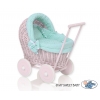 Puppenwagen Weide Rosa Bettwäsche Minze Punktmuster nr 81703-1034
