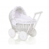 Puppenwagen Weide Weiß Bettwäsche Weiß mit Stickerei nr 71702-906