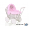 Puppenwagen Weiße Weide Bettwäsche Rosa Punktmuster nr 71703-553