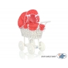 Puppenwagen Weiße Weide Bettwäsche Rot mit Punktmuster nr 71699-763
