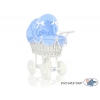 Retro Puppenwagen Weiße Weide Bettwäsche Blau mit Weiß Punktmuster nr 71699-588