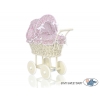 Retro Vintace Klassisc hPuppenwagen Bettwäsche rosa Blümchen nr 101699-533