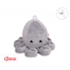 Schmuse Krake Octopus mit Rassel - grau