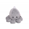 Schmuse Krake Octopus mit Rassel - grau