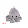 Schmuse Krake Octopus mit Rassel - grau