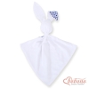 Schmusehase für Baby Doppelseitig Häschen - Blumenmuster-Dunkelblau