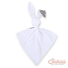 Schmusehase für Baby Doppelseitig Häschen - Blumenmuster-Schwarz