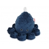 Schmusekrake mit Rassel - dunkel blau - Polka Dot Minky