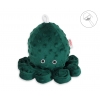 Schmusekrake Oktopus mit Rassel - flaschengrün - Polka Dot Minky