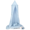Set: Babyzimmer Betthimmel + Rüschennestchen + Kissen - blau